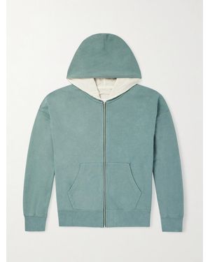 Visvim Jumbo Cotton-Jersey Zip-Up Hoodie - Green