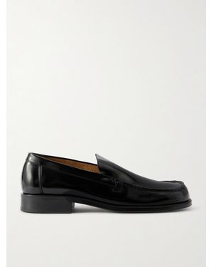 Lemaire Glossed-Leather Loafers - Black
