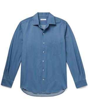Loro Piana André Cotton-Chambray Shirt - Blue