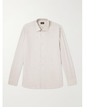 Brioni Marcello Cotton And Cashmere-Blend Shirt - White