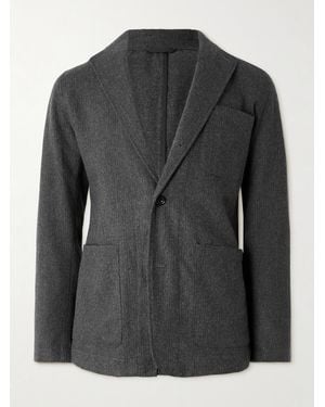 Hartford Jonny Recycled Wool-Blend Flannel Blazer - Black