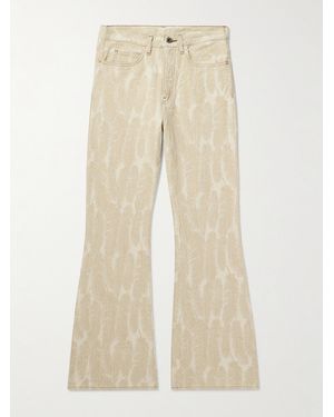 Kapital Magpie Slim-Fit Flared Jacquard Jeans - Natural