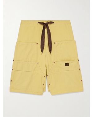 Kapital Easy Straight-Leg Cotton-Twill Drawstring Shorts - Yellow