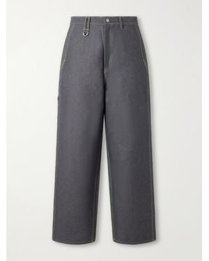Kapital Straight-Leg Cotton-Jacquard Pants - Gray