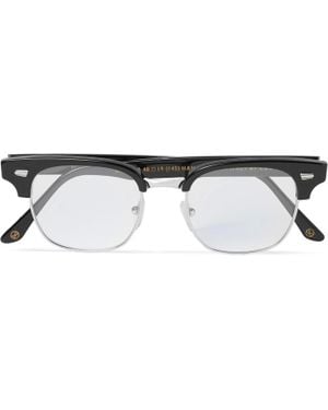 Kingsman Cutler And Gross Merlin's Square-frame Acetate And Silver-tone Optical Glasses - Black