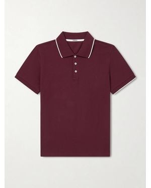 Saint Laurent Slim-Fit Logo-Embroidered Cotton-Piqué Polo Shirt
