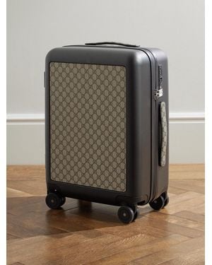 Gucci Porter Leather-Trimmed Monogrammed Coated-Canvas Suitcase - Mehrfarbig