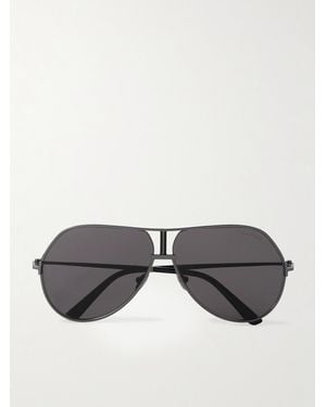 Tom Ford Rickie-02 Aviator-style Gunmetal-tone Sunglasses - Black
