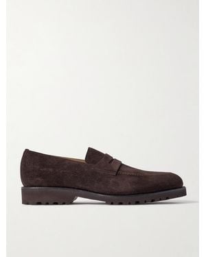 Majordome M08 Suede Penny Loafers - Brown