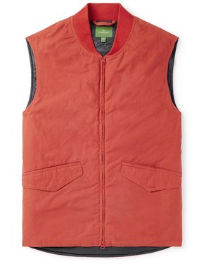 Sid Mashburn Cashpad Waxed Cotton-Poplin Gilet - Red