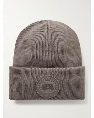 Canada Goose Logo-Appliquéd Wool Beanie - Grey