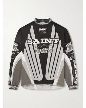 SAINT Mxxxxxx Printed Cotton-Jersey Jumper - Black