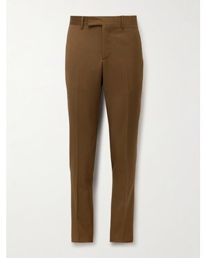 Lardini Slim-Fit Virgin Wool-Twill Trousers - Natural