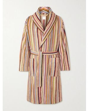Paul Smith Belted Striped Cotton-terry Robe - Multicolour