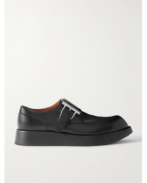 McQueen Leather Monk-Strap Brogues - Black