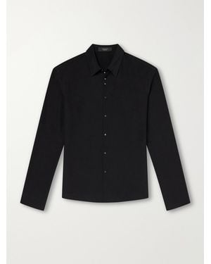 Gucci Cropped Silk-Crepe Shirt - Black