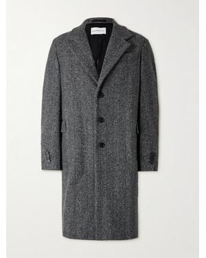 Givenchy Herringbone Wool-blend Coat - Grey