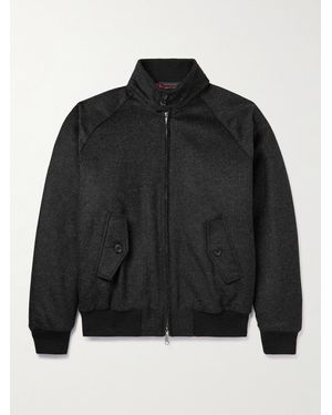 Baracuta G9 Af Melton Wool-blend Harrington Jacket - Black