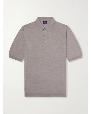 William Lockie Merino Wool Polo Shirt - Grau