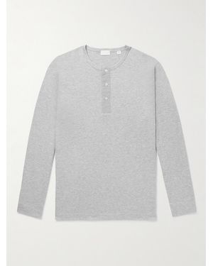 Handvaerk Cotton-Jersey Henley Pyjama T-Shirt - White