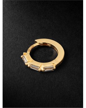 Suzanne Kalan 18-Karat Diamond Single Hoop Earring - Black
