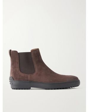 Tod's Winter Gommino Suede Chelsea Boots - Braun