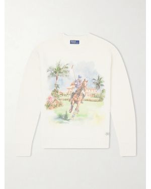 Polo Ralph Lauren Logo-Appliquéd Printed Cashmere Jumper - White