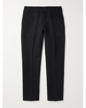 Tom Ford Straight-Leg Cotton-Twill Trousers - Black