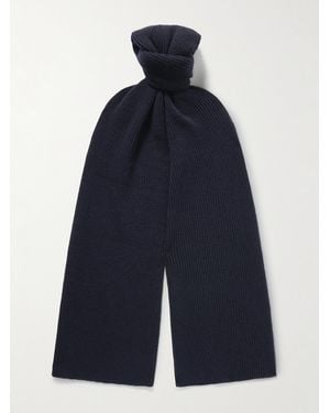 Kingsman Ribbed Cashmere Scarf - Blue