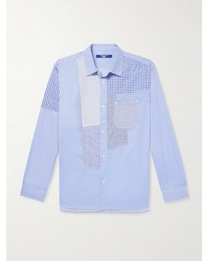 Junya Watanabe Patchwork Cotton-Poplin Shirt - Blue