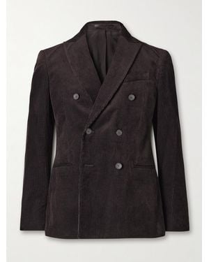 MR P. Slim-Fit Double-Breasted Cotton And Cashmere-Blend Corduroy Tuxedo Jacket - Black