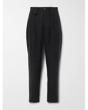 Nanushka Mats Slim-Fit Pleated Modal-Blend Trousers - Black
