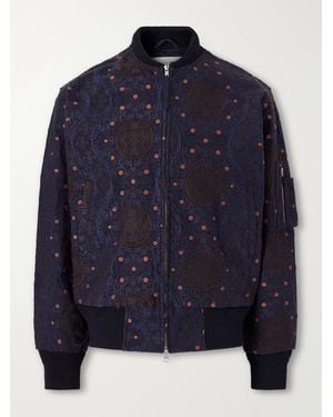 Kardo Max Embroidered Cotton Bomber Jacket - Blue