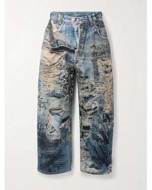 Acne Studios Wide-Leg Printed Jeans - Blue