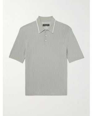 Rag & Bone Harvey Cotton Polo Shirt - Grey