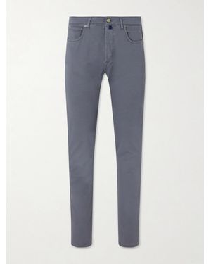 Slowear Slim-fit Stretch Cotton-blend Gabardine Trousers - Grey