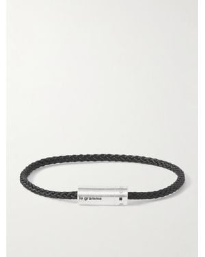 Le Gramme Le 7g Armband aus geflochtener Kordel und Sterlingsilber - Schwarz