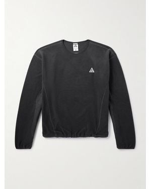 Nike Acg Wolf Tree Logo-Embroidered Polartec Fleece Sweatshirt - Black