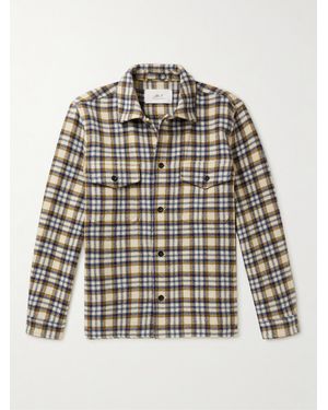 MR P. Checked Wool Overshirt - Blue