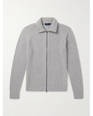 Thom Sweeney Slim-Fit Merino Wool-Blend Zip-Up Cardigan - Grey
