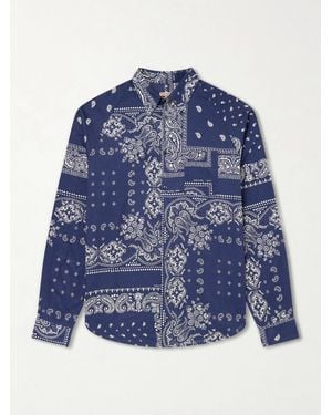 Kapital Printed-Cotton Shirt - Blue