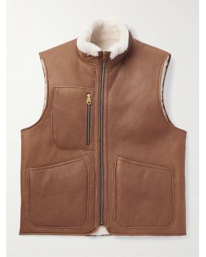 Paul Smith Reversible Shearling Gilet - Brown