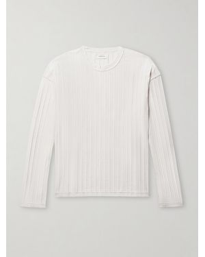 mfpen Ribbed Cotton-Jersey T-Shirt - White