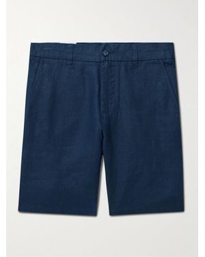 NN07 Crown 1454 Straight-Leg Linen Shorts - Blue