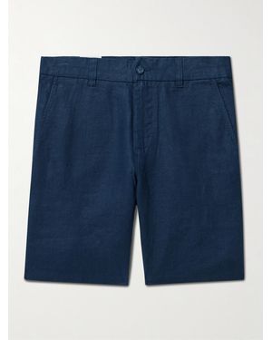 NN07 Crown 1454 Straight-Leg Linen Shorts - Blue