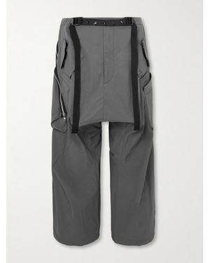 ACRONYM P30Al-E Wide-Leg Belted Layered Encapsulated Nylon Cargo Pants - Grey
