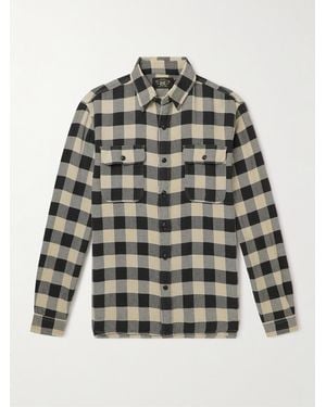 RRL Matlock Checked Cotton And Linen-Blend Twill Shirt - Gray