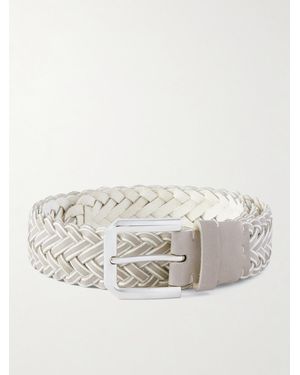 Brunello Cucinelli 3cm Woven Leather Belt - Natural