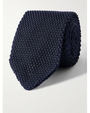 MR P. 7Cm Knitted Silk Tie - Blue