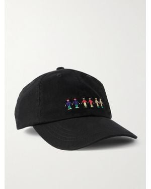 Folk People Logo-embroidered Cotton-twill Baseball Cap - Black